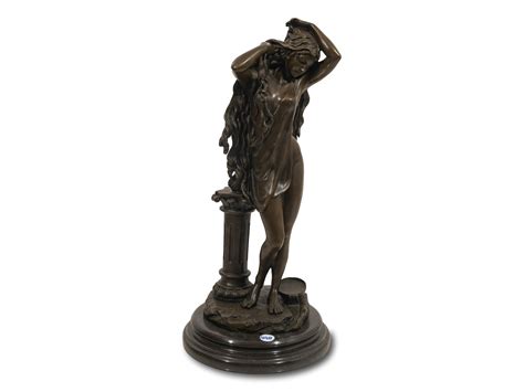 Lot A Bronze Sculpture Of A Nymph Girl Signed Cesare Cm Including