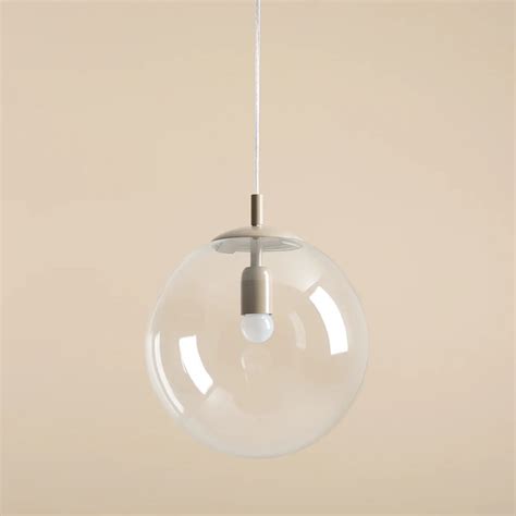 Pendul Modern Bej Cu Glob De Sticla Transparenta Aldex Globe
