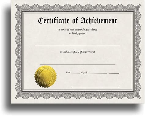 Buy Certificate Of Achievement Certificate Paper With Embossed Gold
