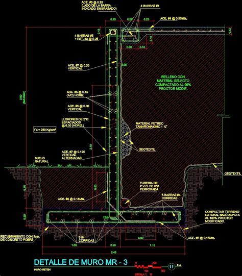 Retaining Wall Detail Dwg Detail For Autocad Designs Cad