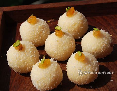 The appam is soaked in csweet oconut milk and then relished. Coconut ladoo with sweet condensed milk-How to make-Step ...