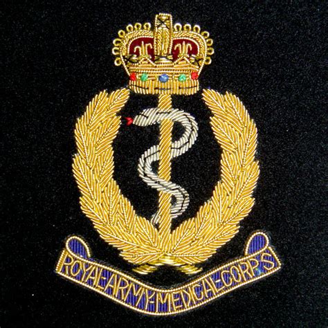 Royal Army Medical Corps Bullion Blazer Badge Queens Crown Jeremy