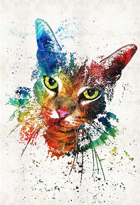 Colorful Cat Art By Sharon Cummings Painting By Sharon Cummings Fine
