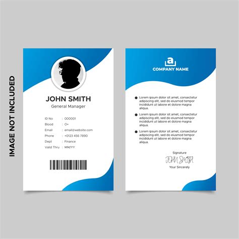 Quickly create id cards that declare someone's identity to ensure no unauthorized persons will enter your building. Minimal Gradient Blue Employee Id Card Template 830589 - Download Free Vectors, Clipart Graphics ...