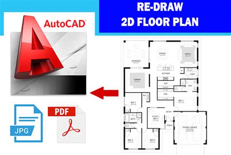 Redraw Floor Plan And Autocad Drawings From Pdf Or Sketch By