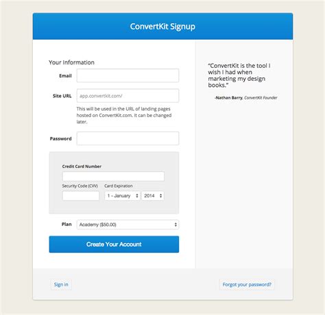 Designing A Saas App Create Account Screen Nathan Barry