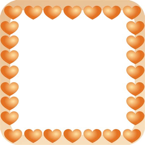 Orange Heart Frame Png 24393124 Png