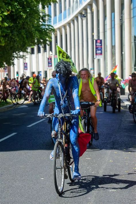 People Cycled Through Cardiff With No Clothes For The World Naked Bike