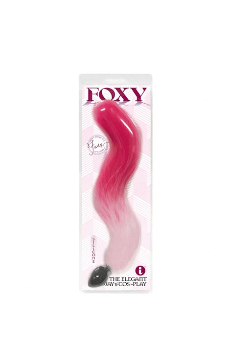 Foxy Fox Tail Silicone Butt Plug Pink Gradient Ic1400