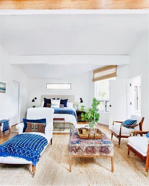 Home Tour A Chic California Home With Bohemian Flair Blue Bedroom