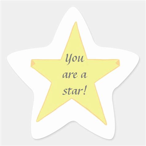 Yellow Star You Are A Star Star Stickers Zazzle