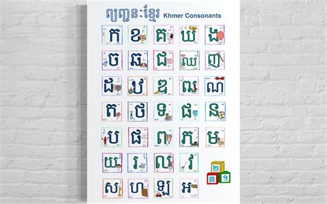 Khmer Language Cambodian Alphabet Poster Digital Download Etsy Canada