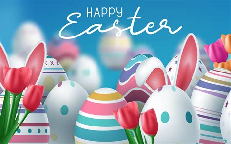 Colorful Happy Easter Greeting With Colorful Eggs 999435 Vector Art At