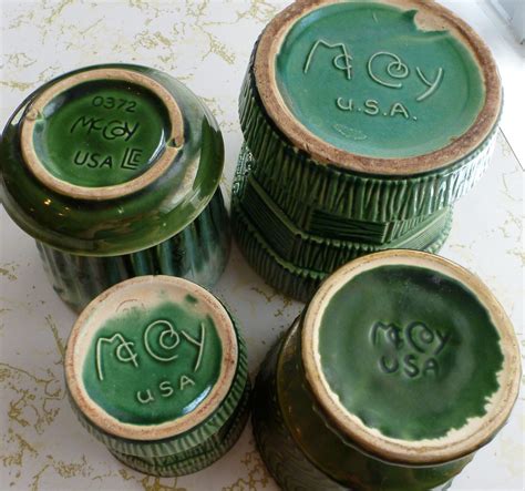 Vintage Mccoy Pottery Green Planters Mccoy Pottery Vases