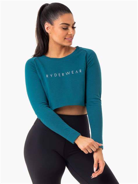 Staples Cropped Sweater Emerald Ryderwear Wholesale Us