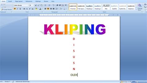 Contoh Kliping Di Word - Download Contoh Lengkap Gratis ️
