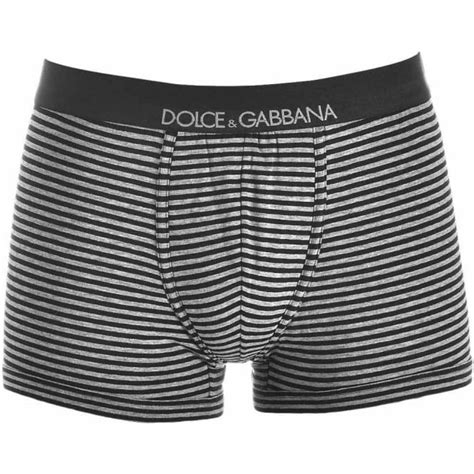 dolce and gabbana stretch cotton regular boxer grey stripes