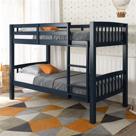 Corliving Dakota Navy Blue Twin Single Bunk Bed Cool Bunk Beds Bunk