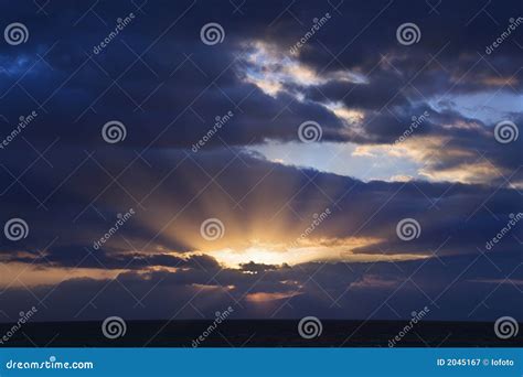 Sunbeams Through Clouds Stock Image Image Of Horizon 2045167
