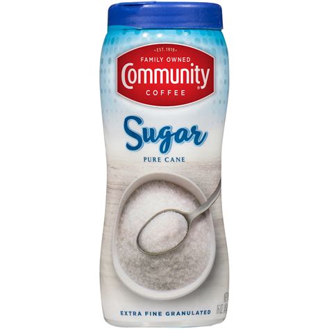 Community Coffee Pure Cane Sugar 16 Oz Canister