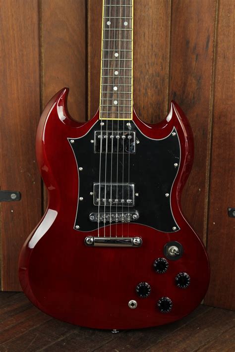 SX Vintage SG Style Electric Guitar Wine Red | The Rock Inn