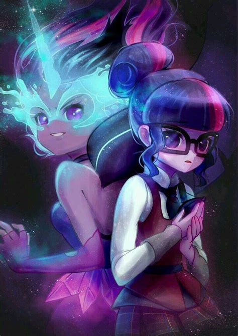 Twilight Sparkle And Midnight Sparkle Done In Anime Style