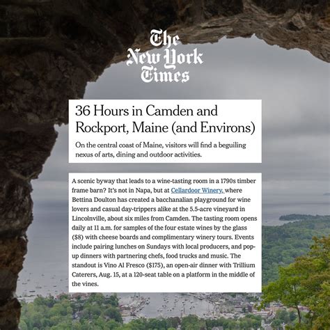 The New York Times 36 Hours In Camden And Rockport Maine And
