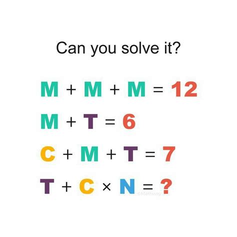 Can You Solve It Maths Puzzles Math Riddles Math Genius