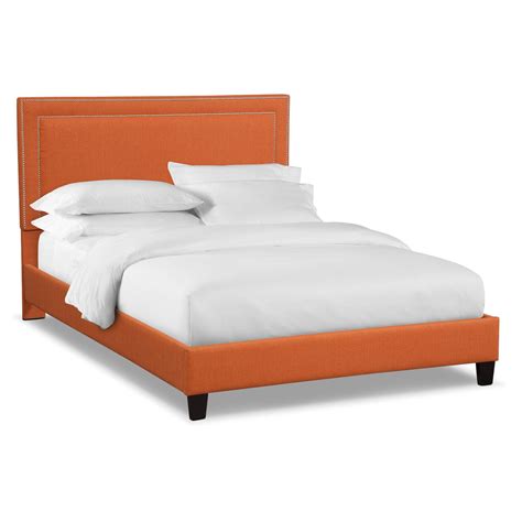 Natalie Queen Upholstered Bed Orange Value City Furniture