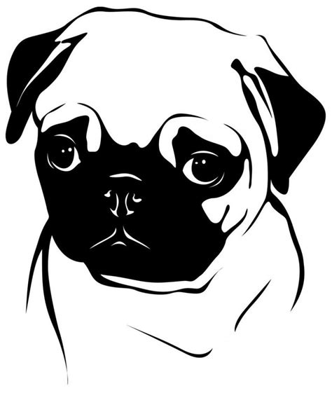 Dog Stencil Pug Silhouette Pug Drawing