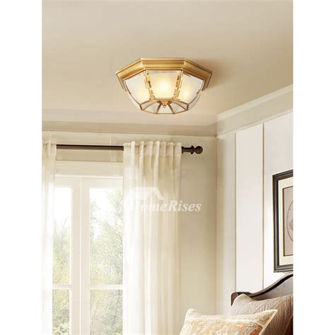 Excellent price and excellent quality. Golden Ceiling Light Fixtures Bedroom Flush Mount Solid ...