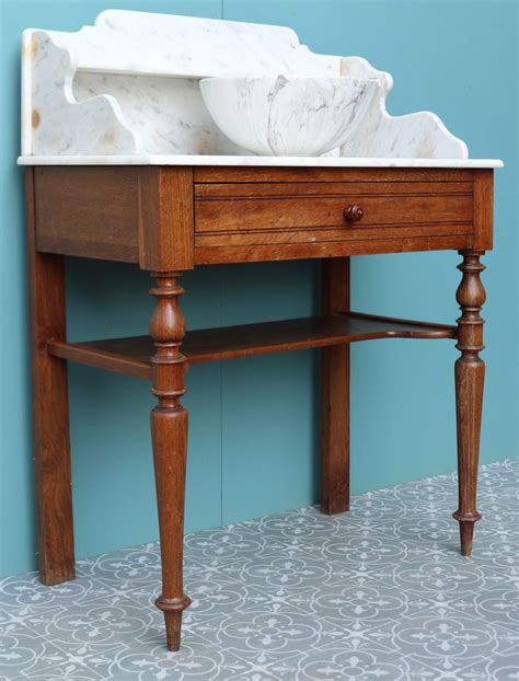 An Antique Marble And Oak Wash Stand With Basin Uk Heritage Wash