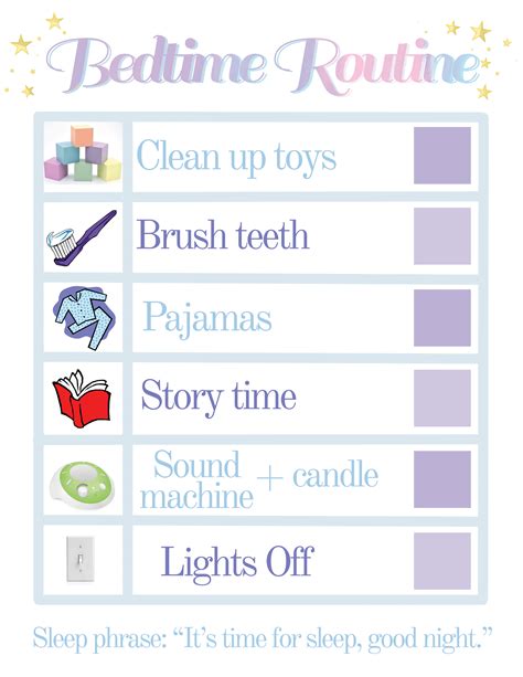 Bedtime Routine Chart Printable 20 Free Printable Bedtime Charts For