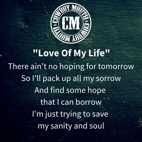Love Of My Life Lyrics Cowboy Mouth