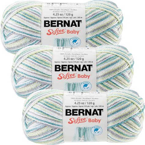 Bernat Softee Baby Yarn Ombres Prince Pebbles Multipack Of 3