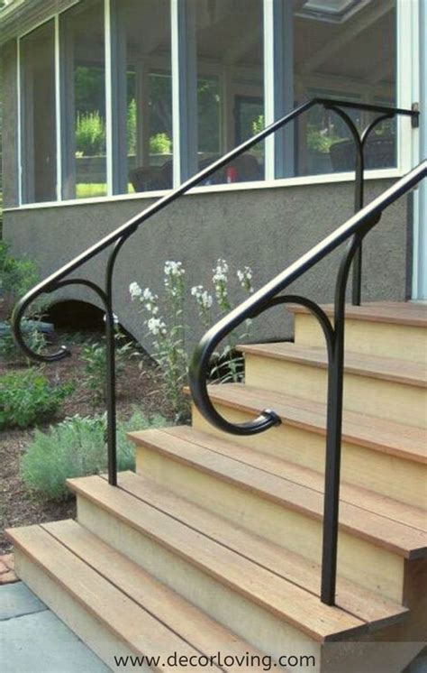 Metal Stair Handrail Ideas For Outdoor Stairs Design Outdoor Stair