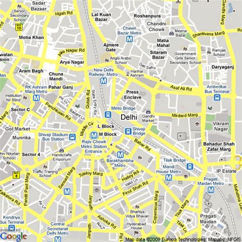 Map Of New Delhi India Hotels Accommodation