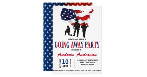 Modern Patriotic Military Going Away Party Invitation