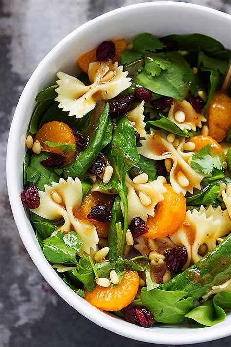 Serve in bowls as a side dish (4 servings) or as a main entrée with your favorite protein (2 servings). Mandarin Pasta Spinach Salad with Teriyaki Dressing ...