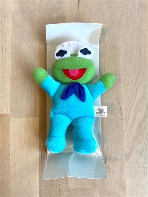 Vintage Muppet Babies Sailor Kermit The Frog Plush Baby Rattle Etsy