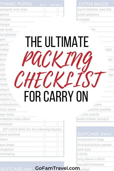 Ultimate Carry On Packing List What To Pack For Your Trip Abroad