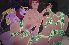 rule34 kakyoin jotaro jojo tentacle noriaki kujo finger hierophant yaoi deletion bondage