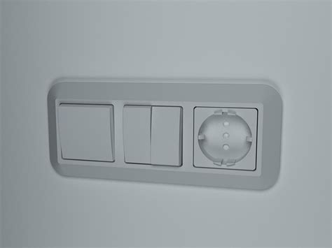 Light Switch With Socket Outlet 3d Model 3d Studio3ds Max Files Free