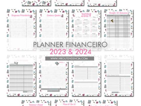 Planner Financeiro 2023 E 2024 Colorido • Blog Virou Tendência