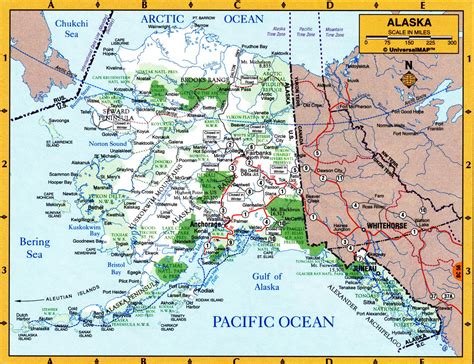 Alaska State Highway Map Cities And Towns Map