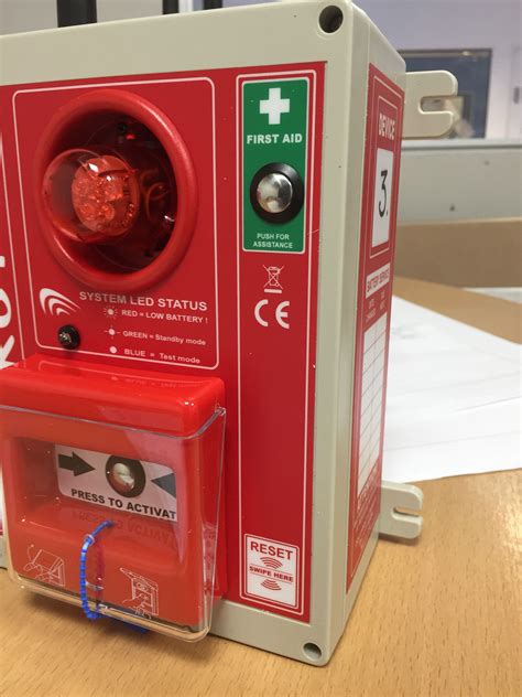 Wireless Fire Alarm call point with added First Aid emergency call alarm. No need to evacuate 