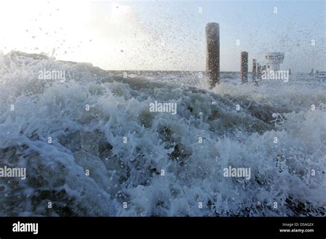 Dagebuell Germany Storm Surge In The North Sea Stock Photo Alamy