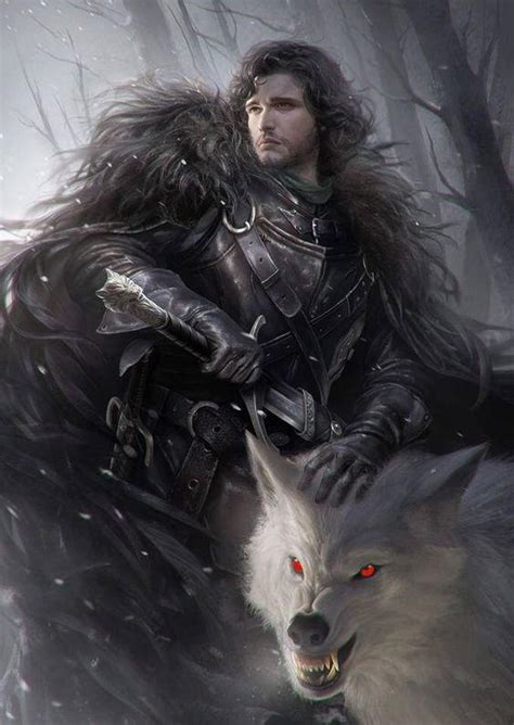 Jon Snow And Ghost ~ Game Of Thrones Fan Art By Rickypierce On Deviantart
