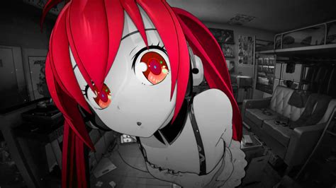 Wallpaper Black Monochrome Anime Girls Red Selective Coloring