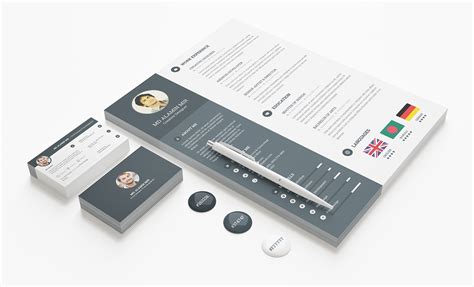 The resume template designed by the professional designer on adobe indesign by following best practices. Free Resume Template with Business card on Behance